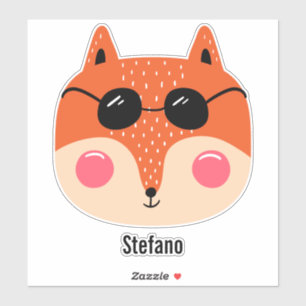 Cool red fox with sunglasses personalize