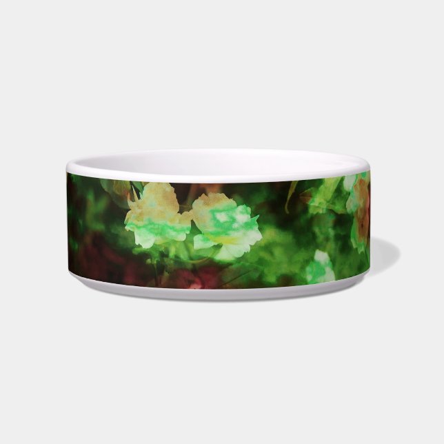 Cool red green flower art pattern. Nature concept Bowl (Front)