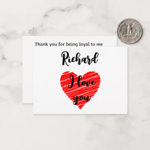 Cool red heart I love you for boyfriend Card