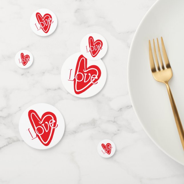 Cool Red Heart With LOVE Confetti (Group)