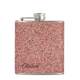 Cool Red Marble, Stone - Personalized Hip Flask