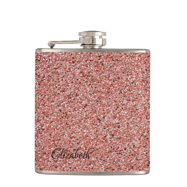 Cool Red Marble, Stone - Personalized Hip Flask (Front)