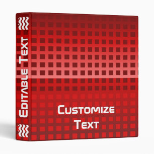 Cool Red Squares Pattern Binder