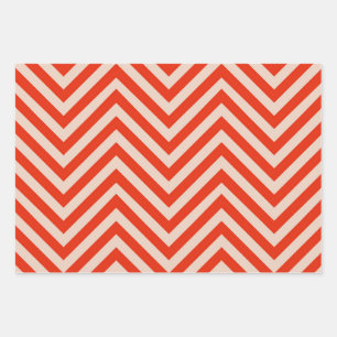 Cool Red Stripe Pattern Wrapping Paper Sheet