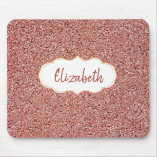 Cool Red Trendy, Marble, Frame -Personalized Mouse Pad