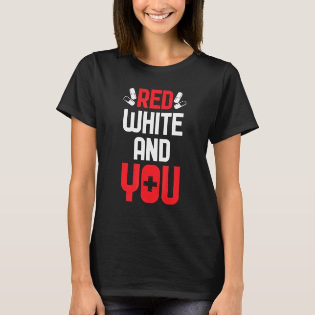 Cool Red White And You Care Health Red Cross Activ T-Shirt (Front)