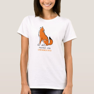 Cool Red WOLF - Endangered animal graphic -  T-Shirt