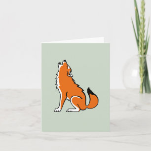  Cool Red WOLF — Wildlife - Nature- Green Card