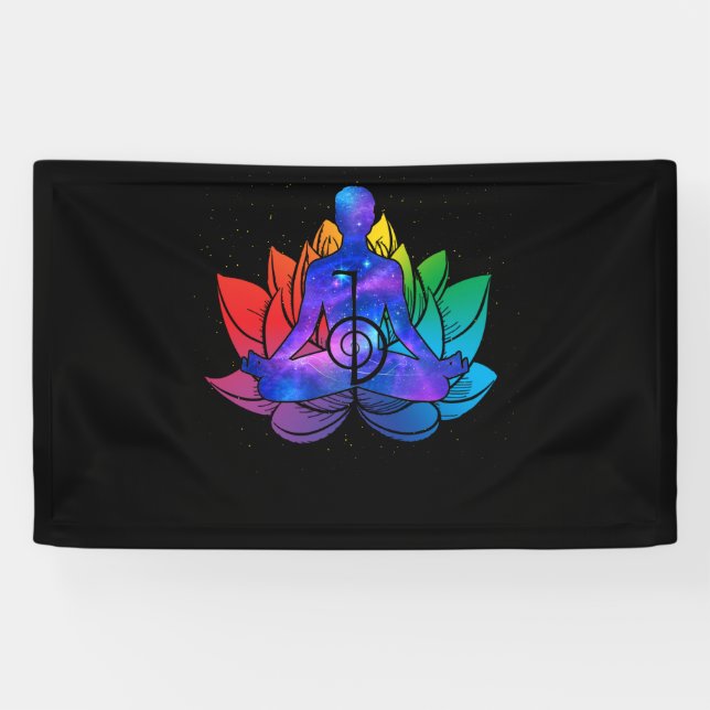 Cool Reiki  Meditation Lotus Aura Banner (Horizontal)