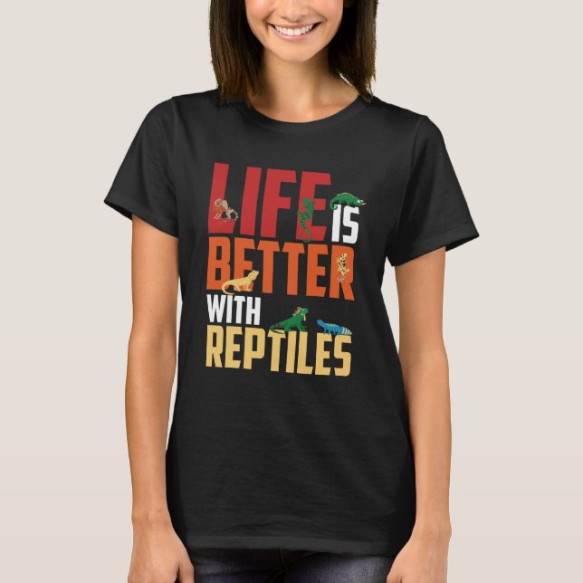 Cool Reptiles Lizard Gecko Bearded Dragon T-Shirt (Front)