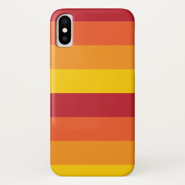 Cool Retro 70s Stripes Orange Yellow Red Case-Mate iPhone Case (Back)