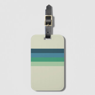 Cool Retro 70s Stripes Sea-foam Green Blue Luggage Tag