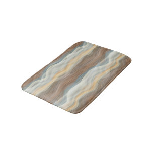 Cool Retro Abstract Artistic Waves Pattern Bath Mat