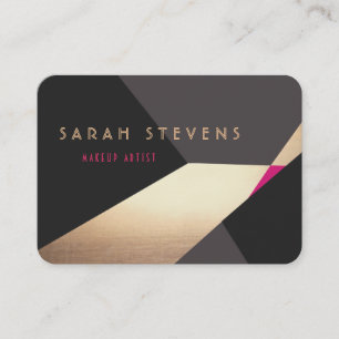 Cool Retro Abstract Gold Makeup Artist Modern Business Card
