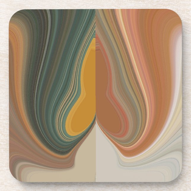 Cool Retro Abstract Graphic colourful Matata Coaster (Front)
