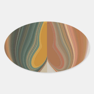Cool Retro Abstract Graphic colourful Matata stran Oval Sticker