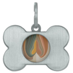 Cool Retro Abstract Graphic colourful Matata stran Pet Name Tag