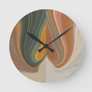 Cool Retro Abstract Graphic colourful Matata stran Round Clock