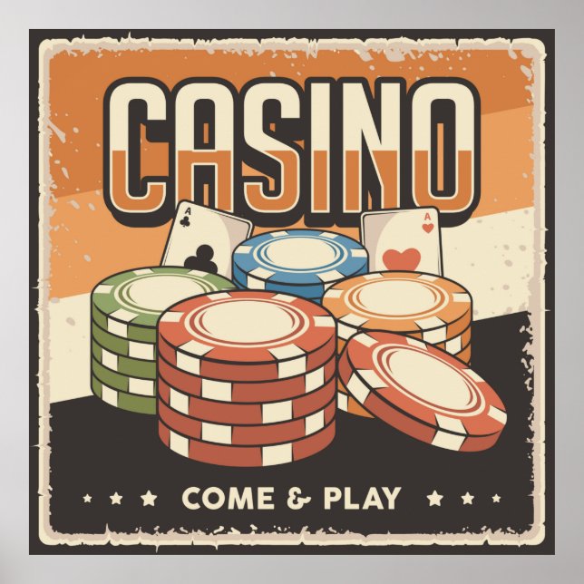 cool retro Amateurs de casino Poster (Devant)