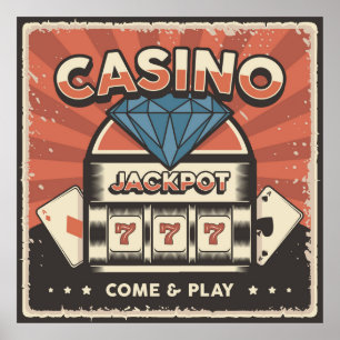 cool retro Amateurs de casino Poster