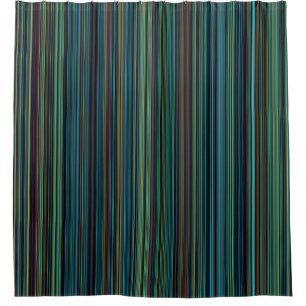 Cool retro aqua purple blue stripe shower curtain