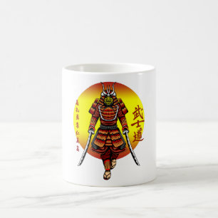 Cool Retro Armored Samurai with 2 Katanas Coffee Mug