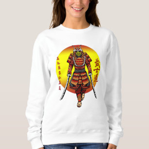 Cool Retro Armoured Samurai with 2 Katanas Sweatshirt