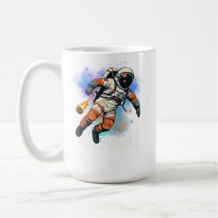 Cool Retro Astronaut Floating In Deep Outer Space  Coffee Mug