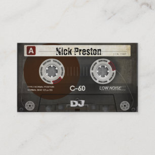 Cool Retro Audio Cassette DJ Professional Business Card