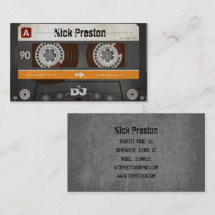 Cool Retro Audio Cassette DJ Professional Business Card