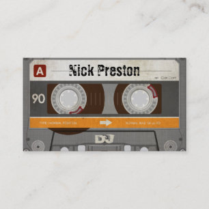 Cool Retro Audio Cassette DJ Professional Business Card