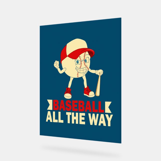 Cool retro Baseball sports  Acrylic Sign (Angle)