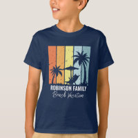 Cool Retro Beach Vacation Navy Blue Kids