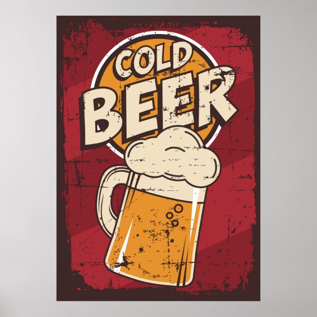 cool retro beer bar  poster (Front)