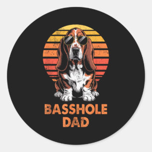 Cool Retro Bet Hound Dad Funny Vintage Dog Owner  Classic Round Sticker