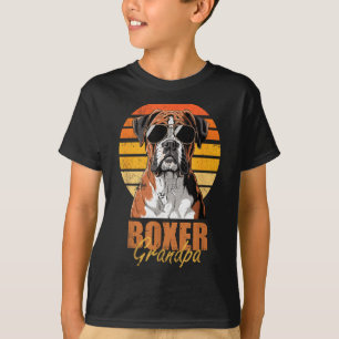 Cool Retro Boxer Grandpa Funny Vintage Dog Lover T-Shirt