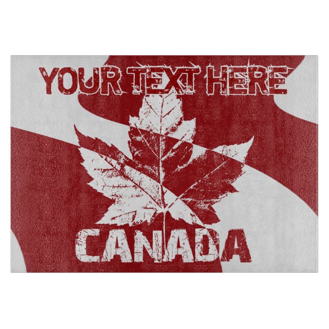 Cool Retro Canada Decor Personalized Canada Cutting Board (Front)