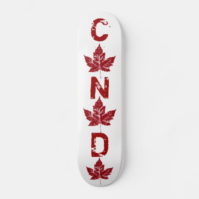 Cool Retro Canada Skateboard Feuille d'érable Vint (Recto)