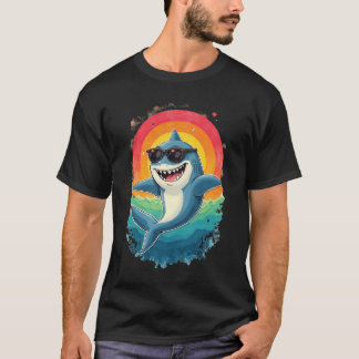 Cool Retro Chaussures de requin Drôle T-shirt Vint