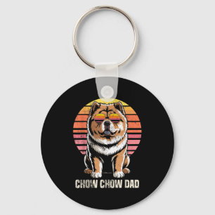 Cool Retro Chow Chow Dad Funny Vintage Dog Owner Keychain