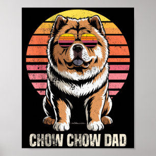Cool Retro Chow Chow Dad Funny Vintage Dog Owner  Poster