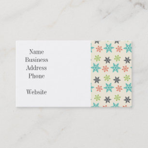 Cool Retro Christmas Holiday Pastel Snowflakes Business Card