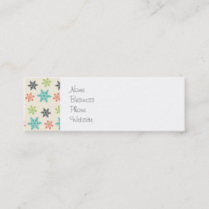 Cool Retro Christmas Holiday Pastel Snowflakes Mini Business Card