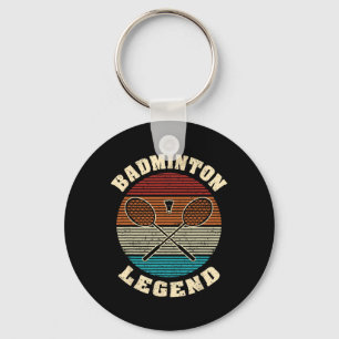 Cool Retro Crossing Rackets Badminton Legend Badmi Keychain