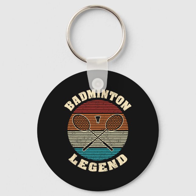 Cool Retro Crossing Rackets Badminton Legend Badmi Keychain (Front)