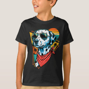 Cool Retro Dalmatian Dog Sunglasses Beach Summer T-Shirt