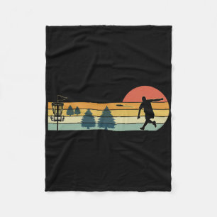 Cool Retro Disc Golf Sport  Fleece Blanket