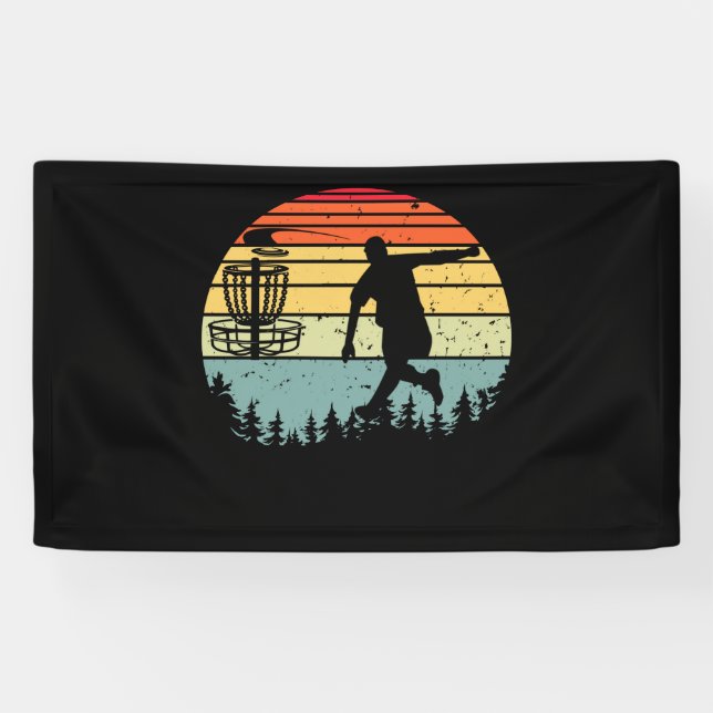 Cool Retro Disc Golf Sport Vintage Banner (Horizontal)