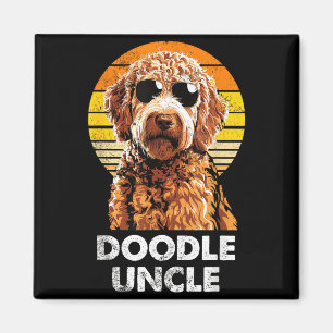 Cool Retro Doodle Uncle Funny Vintage Dog Owner  Magnet
