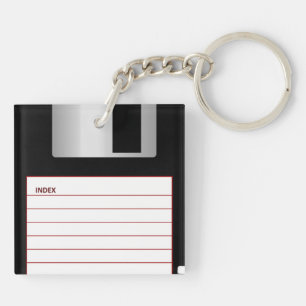 Cool Retro Floppy Disc Keychain